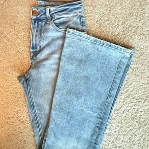 Edgely High Rise Stretchy Wide Leg Light Blue Women's Jeans